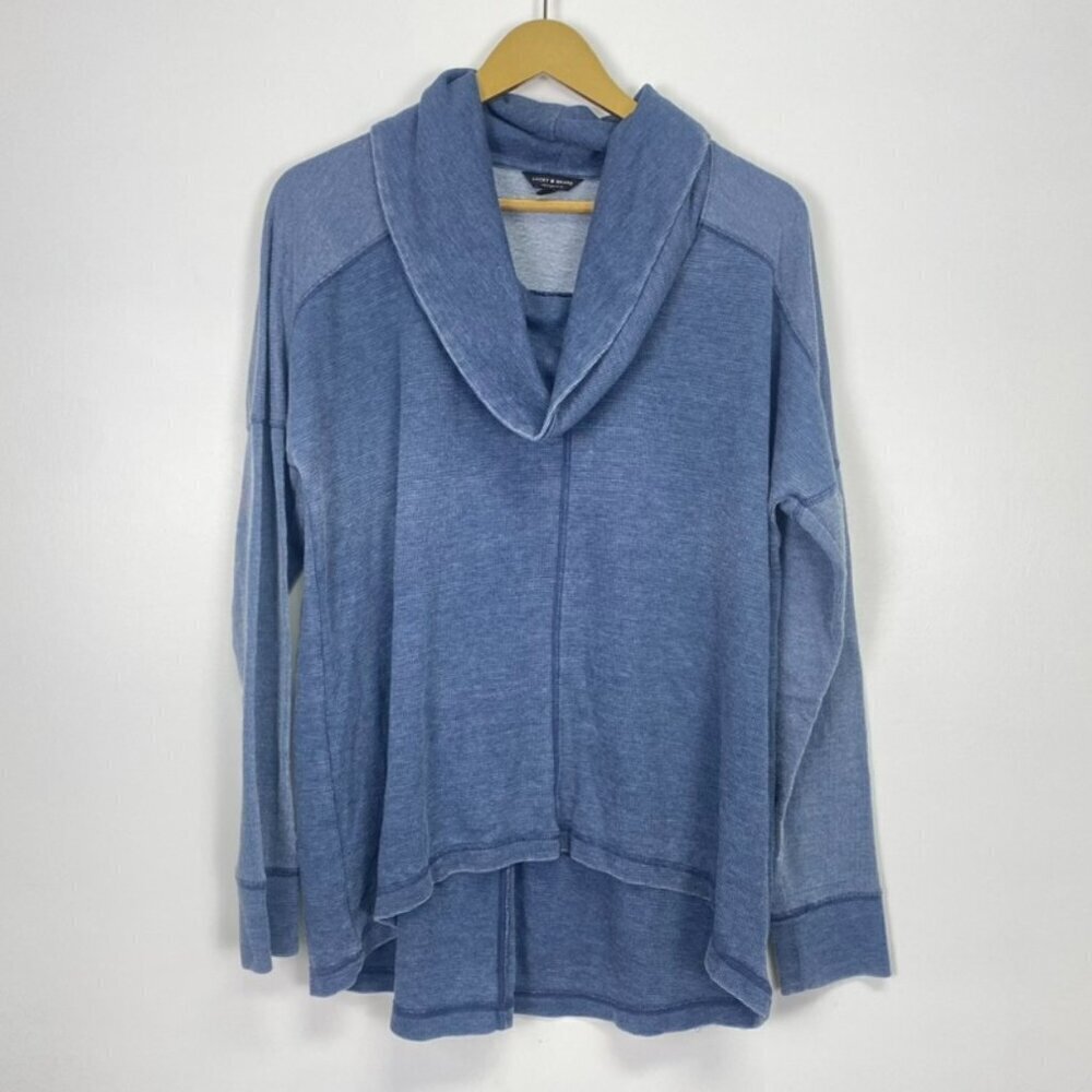 Lucky Brand Blue Cowl Neck Top